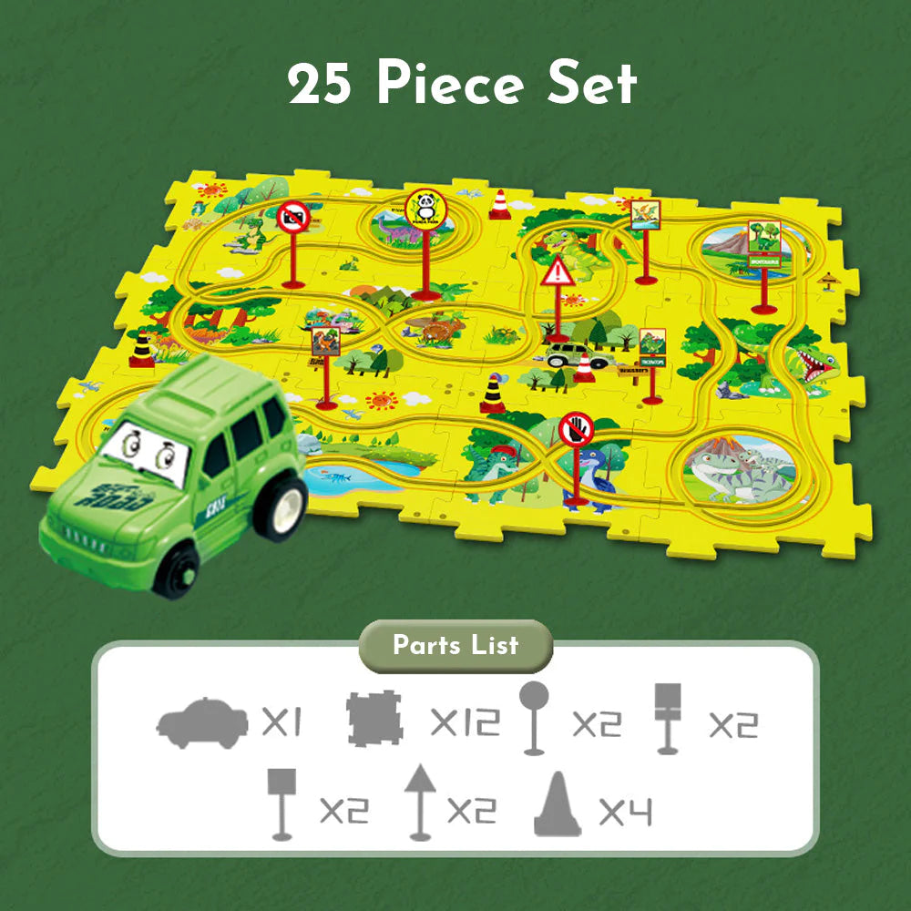 Puzzle Racer - Educational Kids Puzzle Car Track Set